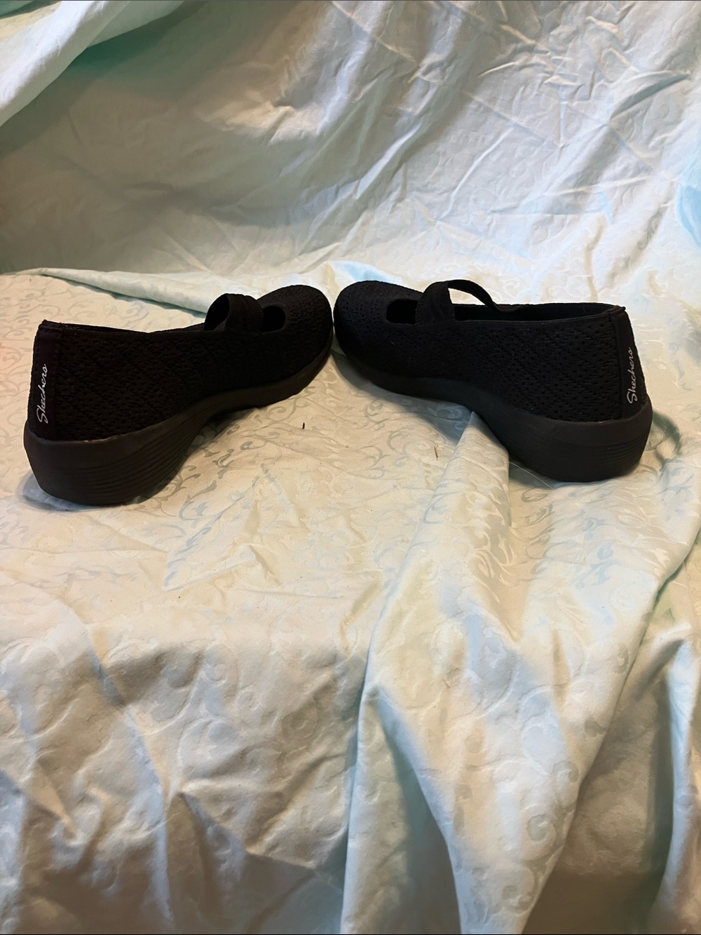 Skechers Women's Black Knit Slip-On Mary Jane Flats - Picture 5 of 6